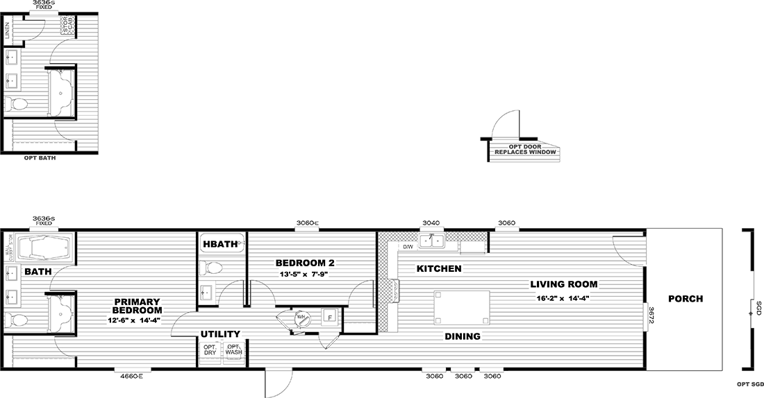 The PORCH LIVING SERIES 16682A Floor Plan