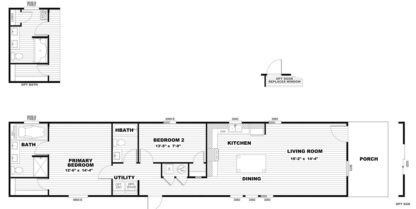 The PORCH LIVING SERIES 16682A Floor Plan